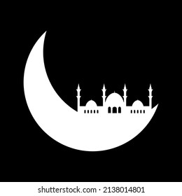 Luna creciente con ilustración de la mezquita