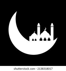 Luna creciente con ilustración de la mezquita