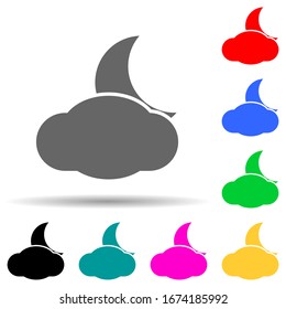 crescent moon multi color style icon. Simple thin line, outline vector of web icons for ui and ux, website or mobile application