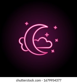 Crescent moon neon icon. Simple thin line, outline vector of dia de muertos icons for ui and ux, website or mobile application