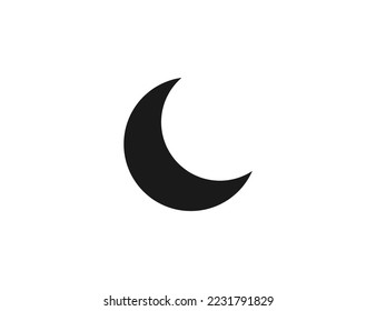 Crescent, moon, night icon. Vector illustration.