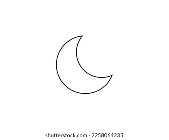 Crescent, moon, night icon. Vector illustration.
