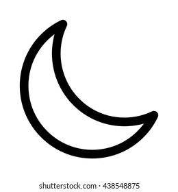 Crescent moon or night / nighttime line art vector icon for apps and websites