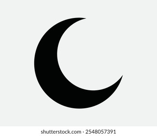 Crescent Moon Night Sky Islam Religion Muslim Lunar Curve Planet Astronomy Nature Light Shadow Silhouette Sky Sign Icon Shape Outline Black White