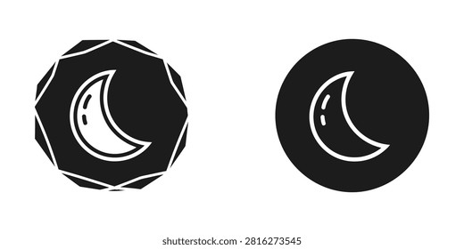 Crescent moon night sky vector icon set with crescent astronomy nocturnal illustration celestial darkness midnight