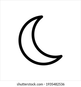 Crescent moon or night. night time flat icon for apps and websites