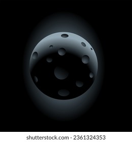 Crescent moon on dark night sky background