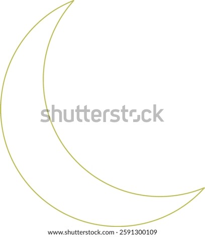 crescent moon outline with clear background