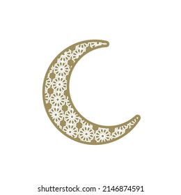 Crescent Moon With Pattern Islamic Vector Design