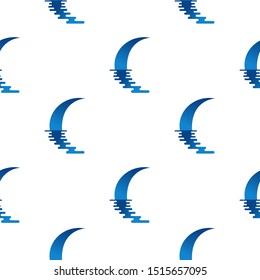 
Crescent Moon Pattern with Isolated White Background