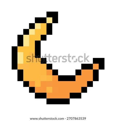 Crescent moon pixel art icons 16x16 pixels, use for game retro icon y2k style vintage computer, vector illustration