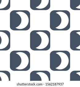 A Crescent Moon with Rounded Rectangle Seamless Pattern