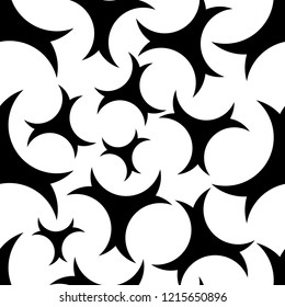 Crescent Moon Seamless Pattern Black and White