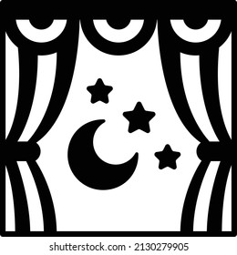 crescent  Moon seen through window Concept, Vector Icon Design, Ramazan and Eid al-Fitr Symbol, Islamic and Muslims fasting Sign, Arabic holidays celebration stock illustration