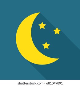 Crescent moon, with shadow