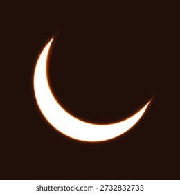 Crescent moon shape in dark sky