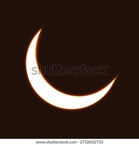 Crescent moon shape in dark sky
