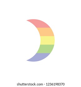 Crescent moon shape Rainbow colors in the concept of sexual diversity,Vector,Illustration.