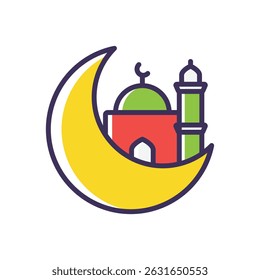 Lua Crescente Avistando ícone de vetor ilustração de stock