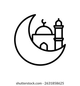 Lua Crescente Avistando ícone de vetor ilustração de stock