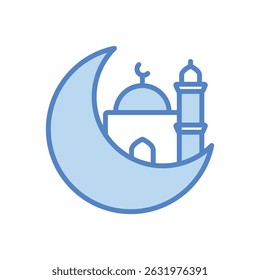Lua Crescente Avistando ícone de vetor ilustração de stock