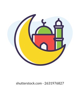 Lua Crescente Avistando ícone de vetor ilustração de stock