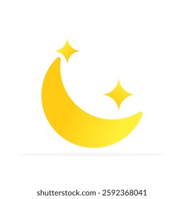 crescent moon sign icon, colored flat vector. modern and minimalist design