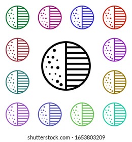Crescent moon sign multi color style icon. Simple thin line, outline vector of weather icons for ui and ux, website or mobile application