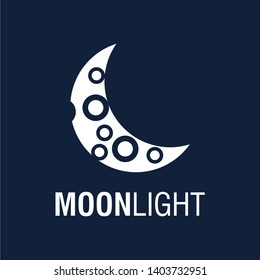 Crescent Moon Silhouette Vector Logo