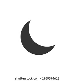 Crescent moon silhouette vector on a white background