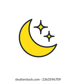 Crescent moon simple vector icon illustration material