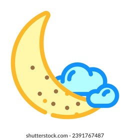 crescent moon sleep night color icon vector. crescent moon sleep night sign. isolated symbol illustration