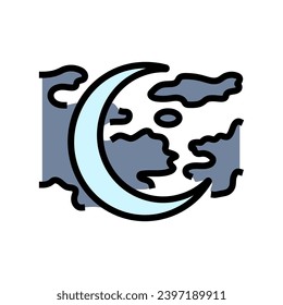 crescent moon sleep night color icon vector. crescent moon sleep night sign. isolated symbol illustration