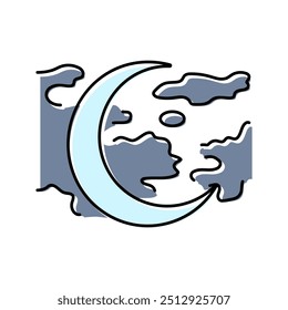 crescent moon sleep night color icon vector. crescent moon sleep night sign. isolated symbol illustration