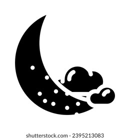 crescent moon sleep night glyph icon vector. crescent moon sleep night sign. isolated symbol illustration