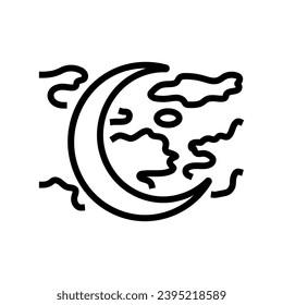 crescent moon sleep night line icon vector. crescent moon sleep night sign. isolated contour symbol black illustration