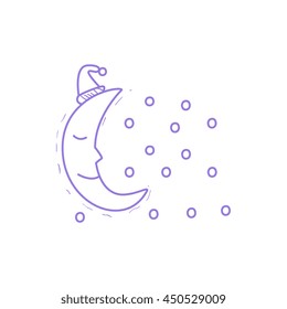 Crescent Moon Sleeping With The Snow Falling
