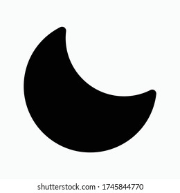 crescent moon solid icon vector