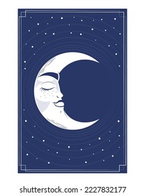 crescent moon in space astrology poster
