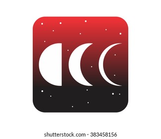 crescent moon space image icon vector