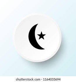 Crescent moon with star icon