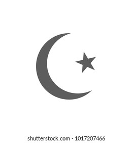 crescent moon and star icon. Elements of religious signs icon for concept and web apps. Illustration  icon for website design and development, app development. Premium icon on white background