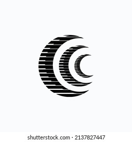 crescent moon and star logo design icon template vector, ramadan kareem, crescent moon and star illustration