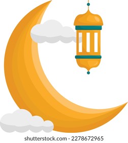 Crescent Moon with star and mosque free