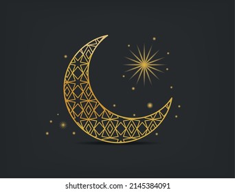 crescent moon and star poster
