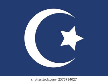 Crescent moon with star representing Arabic religion