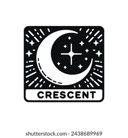 crescent moon star space t shirt sticker vector illustration template design