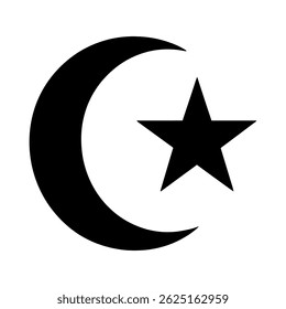 Crescent Moon and Star Symbol.