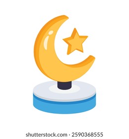 Crescent moon and star symbol representing Ramadan and Islamic culture.