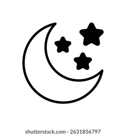 Crescent Moon And Star vector icon stock illustration